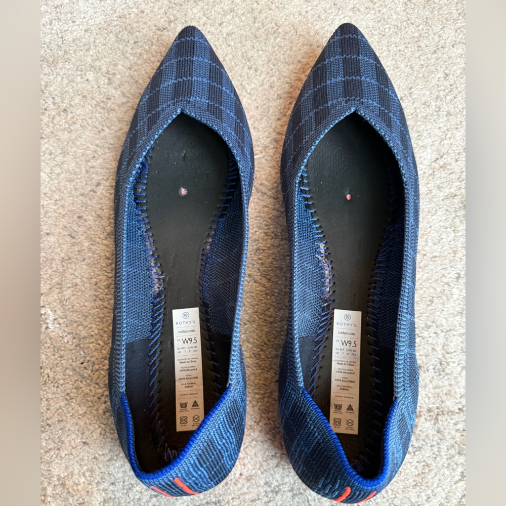 Rothy's Indigo Gingham Points - Picture 5 of 6